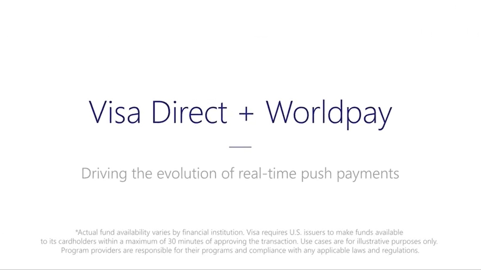 Visa Direct plus Worldpay video screenshot
