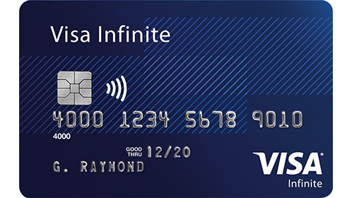 An image of a Visa Infinite credit card.
