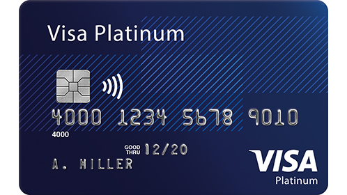 Image of a Visa Platinum credit card.