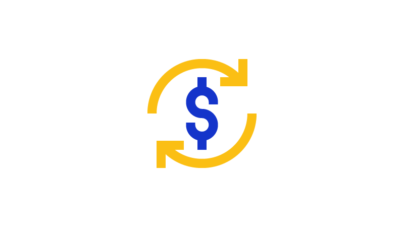 dollar sign inside arrows icon